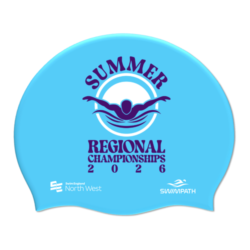 Swim England North West Summer Regional Championships 2026 Silicone Suede Swimming Cap - Sky Blue-Event-Swim England North West-SwimPath