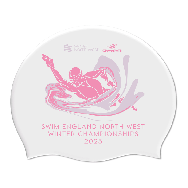 Swim England North West Winter Championships 2025 Silicone Suede Swimming Cap - White-Event-Swim England North West-SwimPath