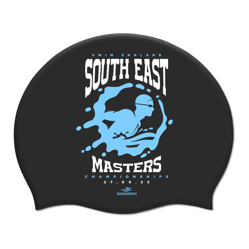 Swim England South East Masters Championships 2025 Silicone Suede Swimming Cap - Black-Event-Swim England South East-SwimPath