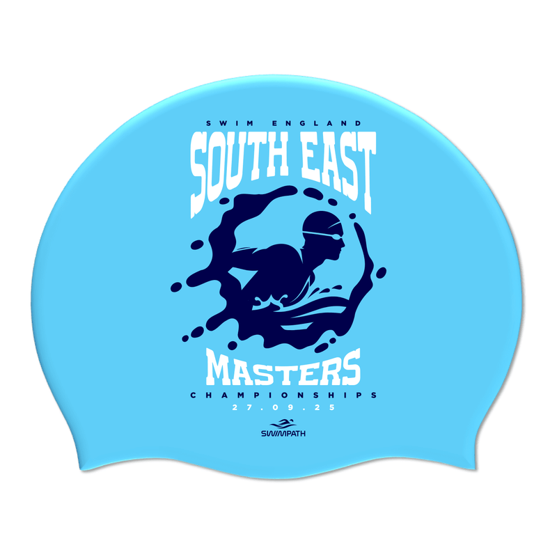 Swim England South East Masters Championships 2025 Silicone Suede Swimming Cap - Sky Blue-Event-Swim England South East-SwimPath