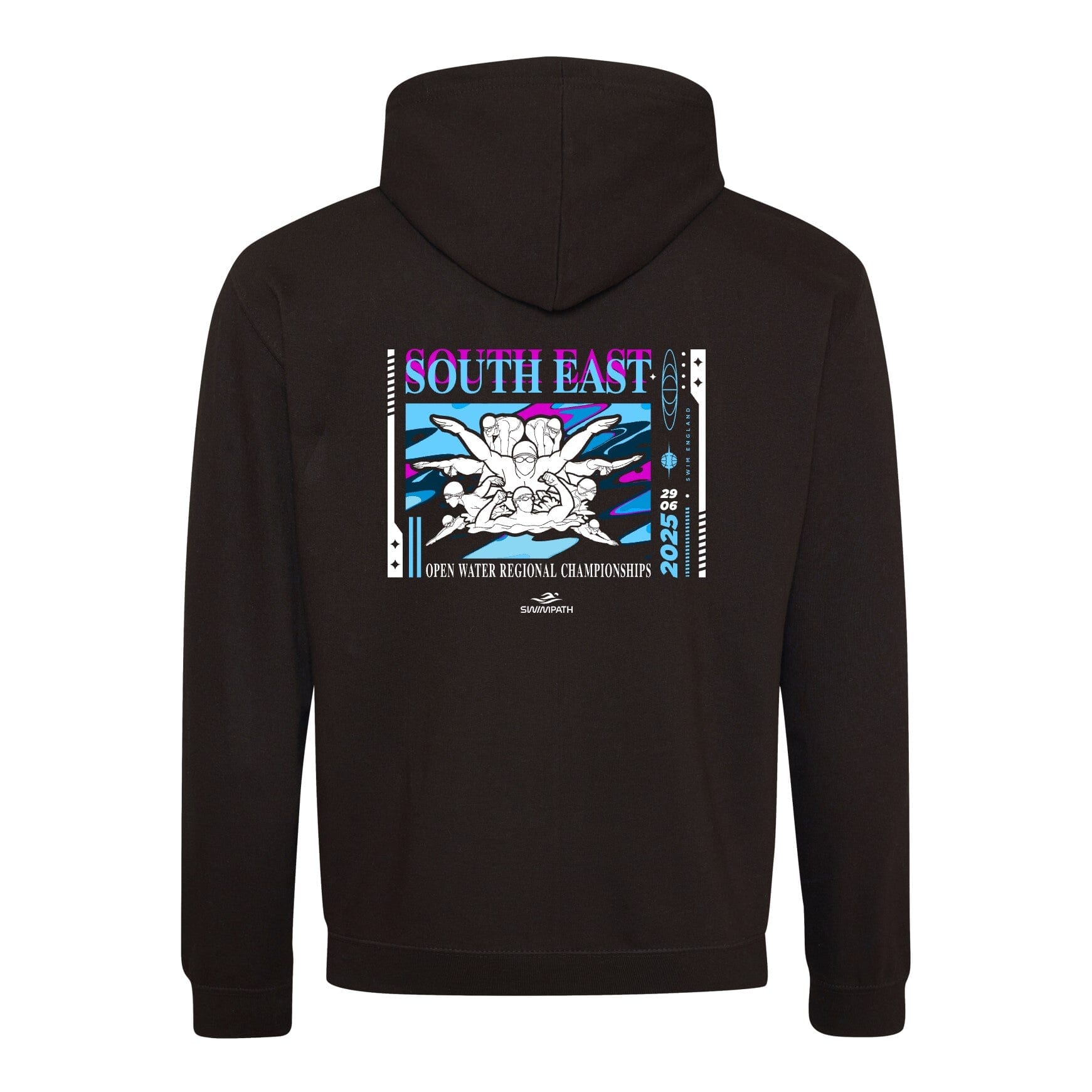 Swim England South East Open Water Regional Championships 2025 Hoodie - Jet Black / Sapphire Blue-Event-Swim England South East-SwimPath
