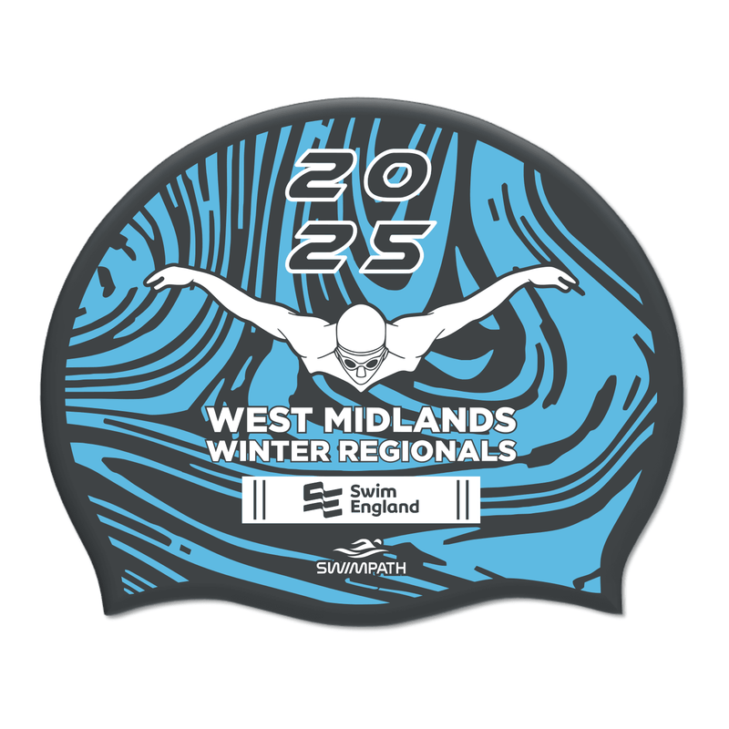 Swim England West Midlands Winter Regionals 2025 Silicone Suede Swimming Cap - Black-Event-Swim England West Midlands-SwimPath