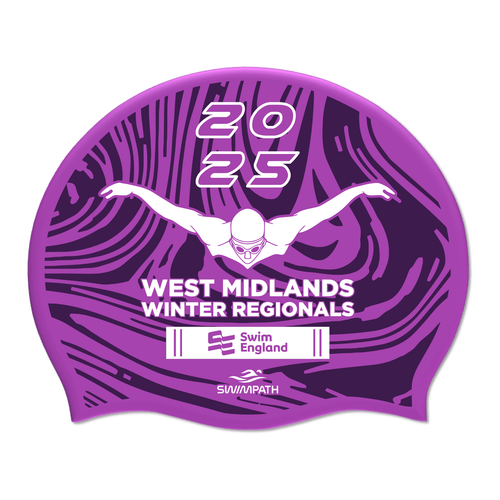 Swim England West Midlands Winter Regionals 2025 Silicone Suede Swimming Cap - Violet-Event-Swim England West Midlands-SwimPath