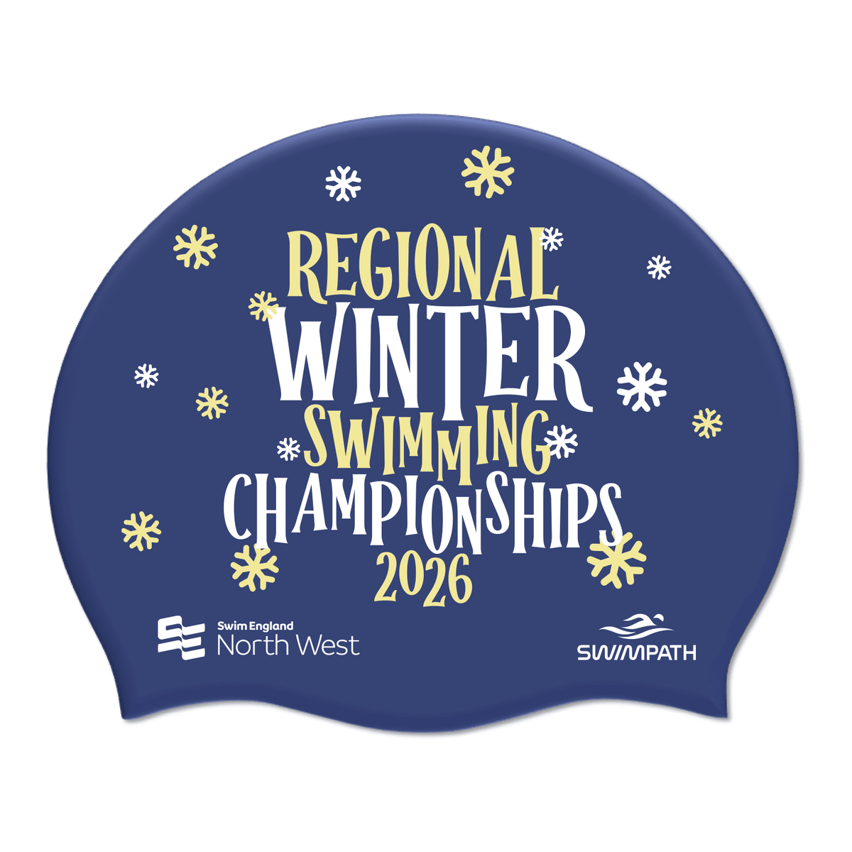 Swim England North West Regional Winter Swimming Championships 2026 Silicone Suede Swimming Cap - Navy Blue-Event-Swim England North West-SwimPath