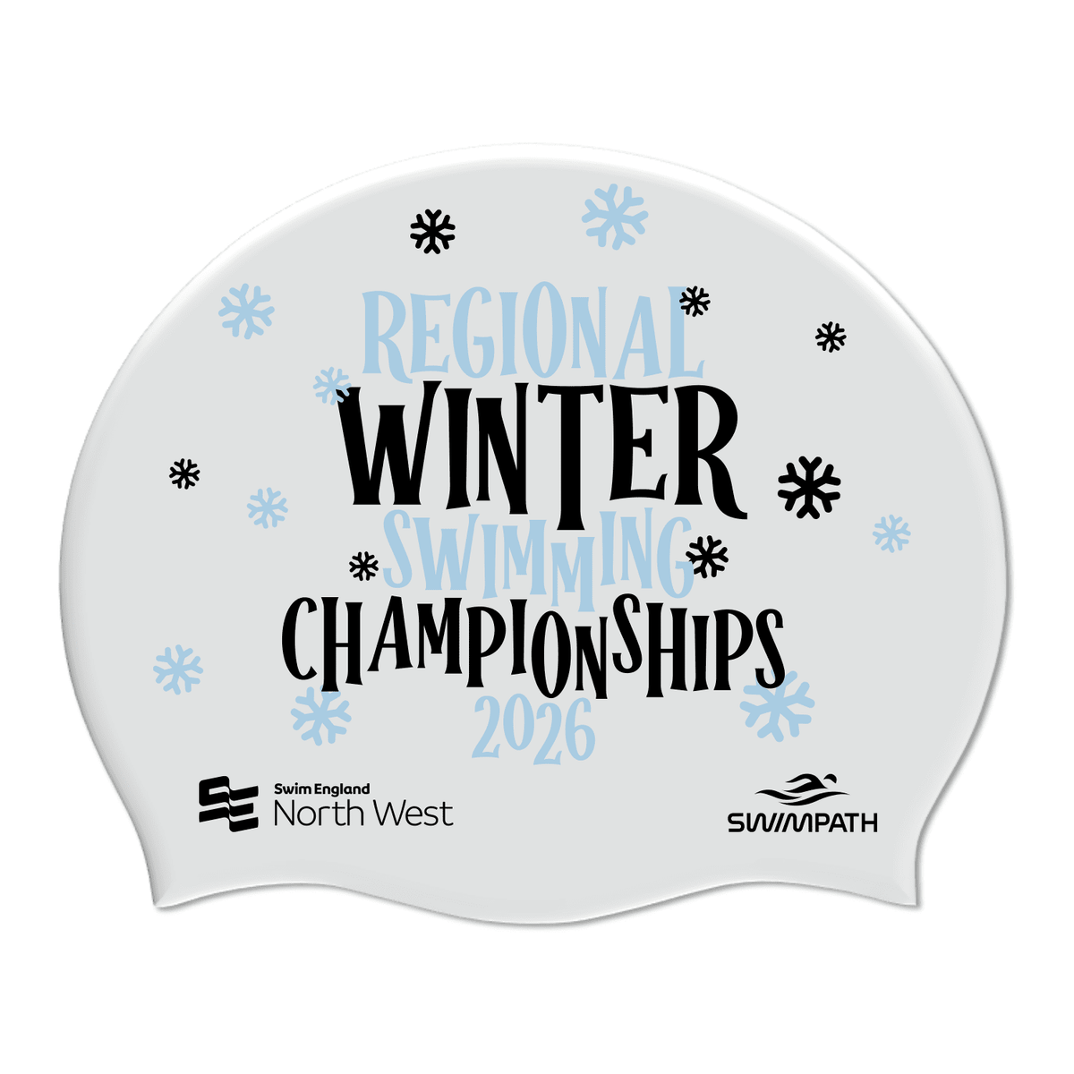 Swim England North West Regional Winter Swimming Championships 2026 Silicone Suede Swimming Cap - White-Event-Swim England North West-SwimPath