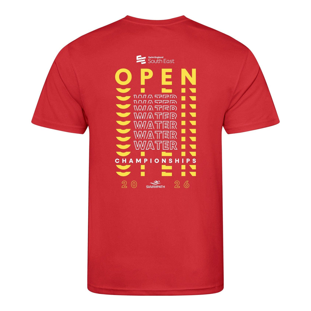 Swim England South East Open Water Championships 2026 T-Shirt - Fire Red-Event-Swim England South East-SwimPath