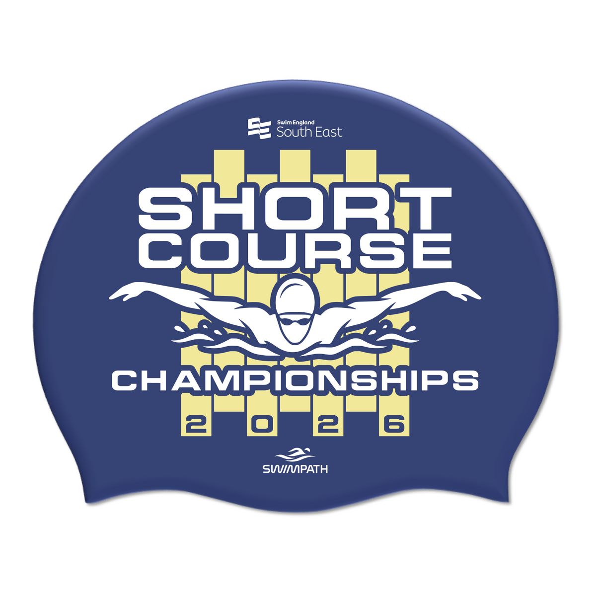 Swim England South East Winter Short Course Championships 2026 Silicone Suede Swimming Cap - Navy Blue