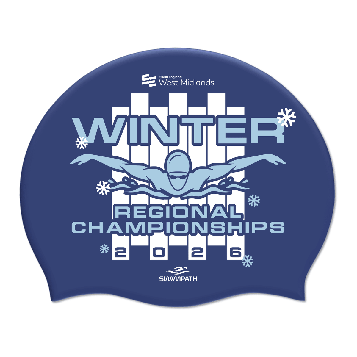 Swim England West Midlands Winter Regional Championships 2026 Silicone Suede Swimming Cap - Navy Blue