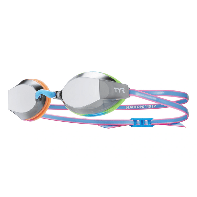 TYR Blackops 140 EV Junior Fit Mirror Racing Goggles - Blue/Pink-Goggles-TYR-SwimPath