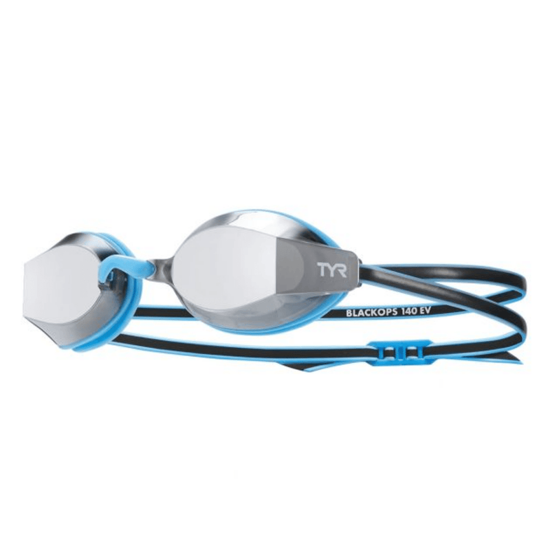 TYR Blackops 140 EV Junior Fit Mirror Racing Goggles - Blue/White-Goggles-TYR-SwimPath