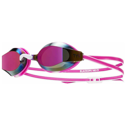 TYR Blackops 140 EV Junior Fit Mirror Racing Goggles - Pink/White-Goggles-TYR-SwimPath