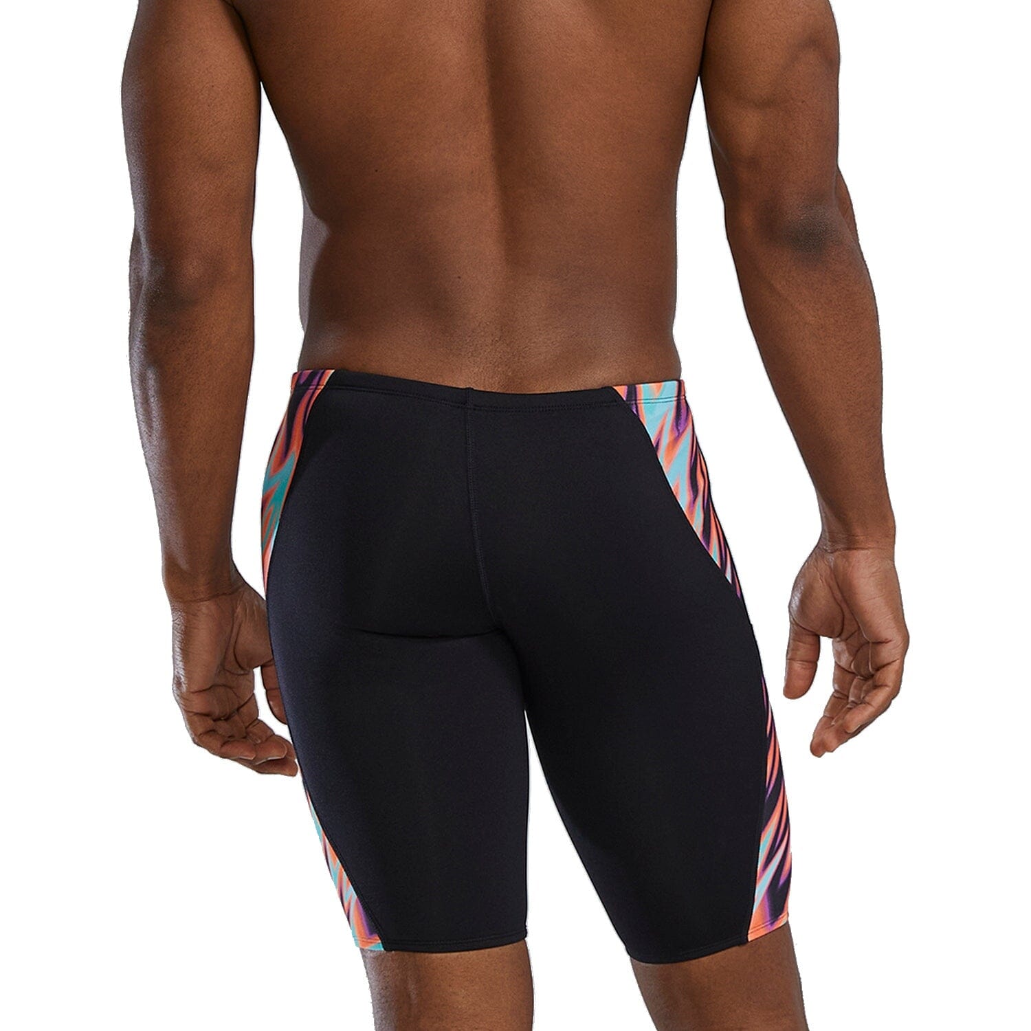 TYR Disarray Durafast Elite Blade Splice Men's Jammer - Orange/Multi-Training Jammers-TYR-SwimPath