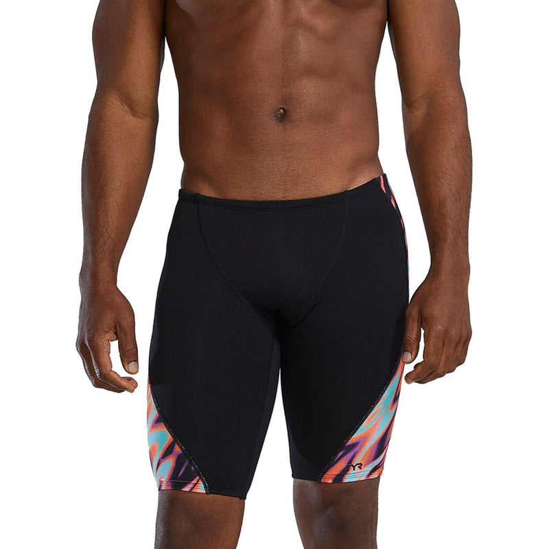 TYR Disarray Durafast Elite Blade Splice Men's Jammer - Orange/Multi-Training Jammers-TYR-SwimPath