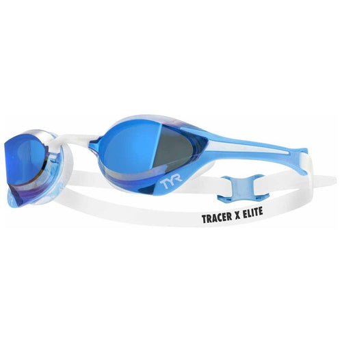 TYR Tracer-X Elite Mirrored Goggles - Blue/White-Goggles-TYR-SwimPath