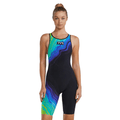 TYR Women's Venzo Open Back - Volconyx - Lime/Navy-Kneeskin-TYR-SwimPath