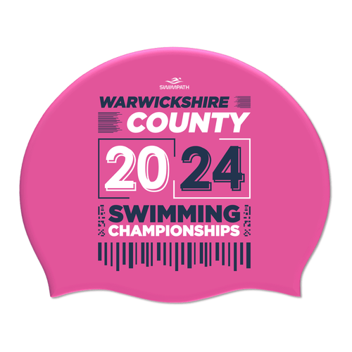 Warwickshire ASA County Championships 2024 Silicone Suede Swimming Cap - Pink-Event-Warwickshire-SwimPath