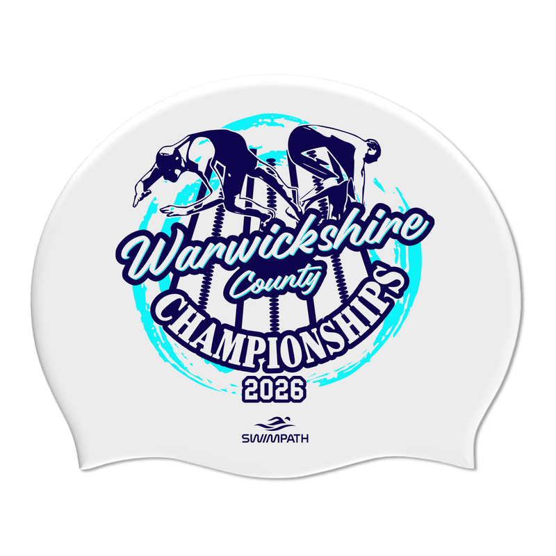 Warwickshire ASA County Championships 2026 Silicone Suede Swimming Cap - White-Event-Warwickshire-SwimPath