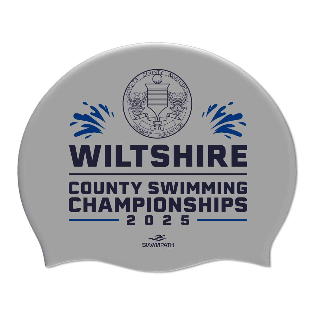 Wiltshire County ASA County Championships 2025 Silicone Suede Swimming Cap - Silver-Event-Wiltshire-SwimPath