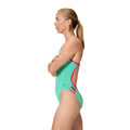 Women's Club Training Solid Tri Back Swimsuit - Turquoise/Pink