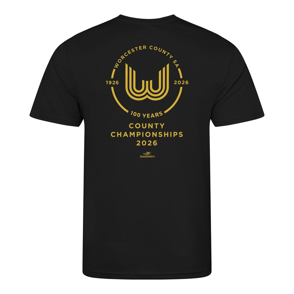 Worcester County ASA County Championships 2026 T-Shirt - Jet Black-Event-Worcester-SwimPath