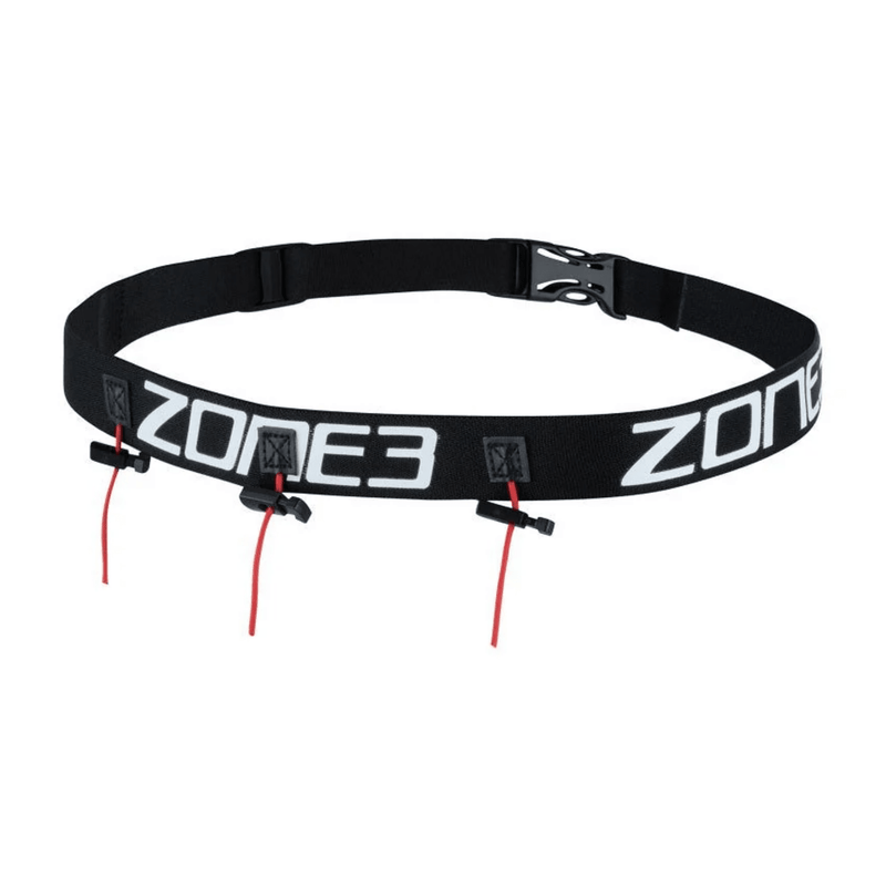 Zone3 Gel Loops Race Belt - Black/Red/White-Training Aids-Zone3-SwimPath