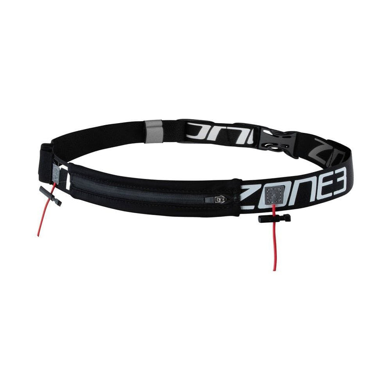 Zone3 Race Belt With Lycra Bag - Black/Red/White-Training Aids-Zone3-SwimPath