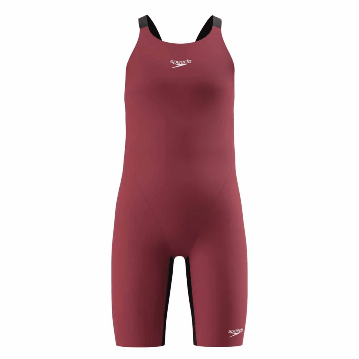 Speedo Endurance+ Max Junior Girls Kneeskin - Black/Red-Kneeskin-Speedo-SwimPath