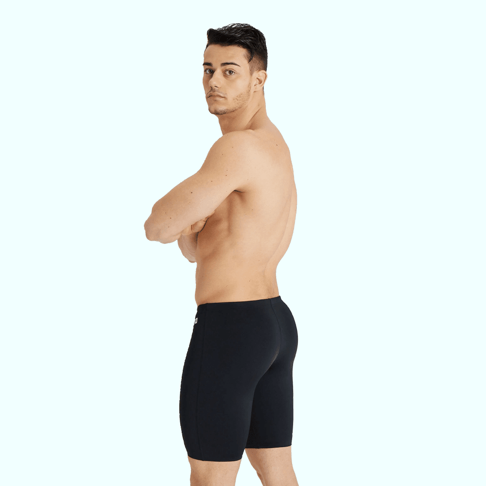 Arena Mens Team Swim Solid Jammer - Black/White-Training Jammers-Arena-SwimPath