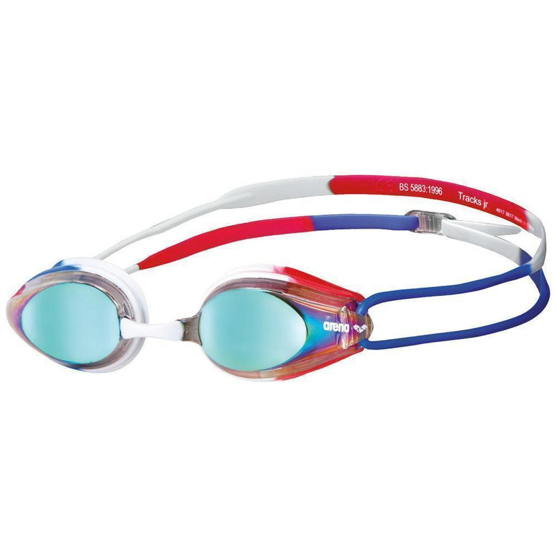 Arena Tracks Junior Mirror Goggles - Gold/Blue/Red-Goggles-Arena-SwimPath
