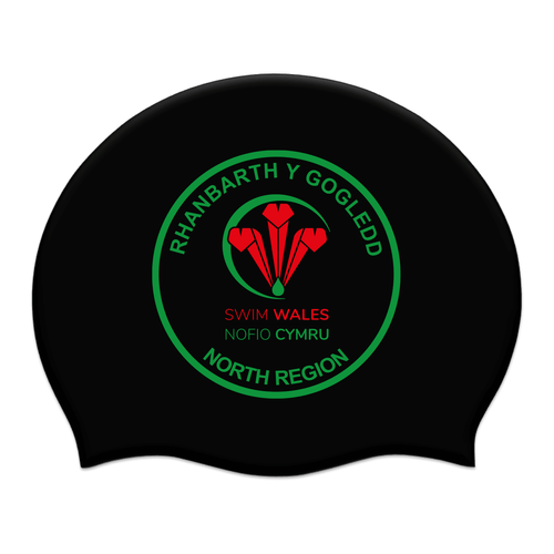 Swim Wales North Region Silicone Suede Swimming Cap - Black-Event-Swim Wales North-SwimPath